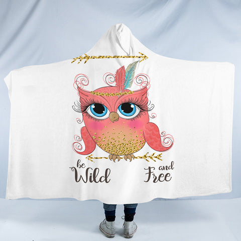 Wild & Free - Pink Owl SWLM6212 Hooded Blanket
