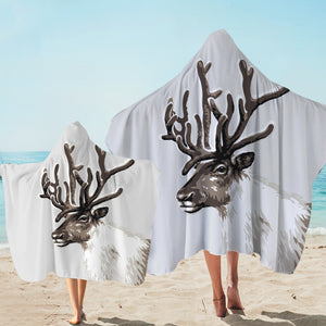 Brown Deer in White SWLS3298 Hooded Towel