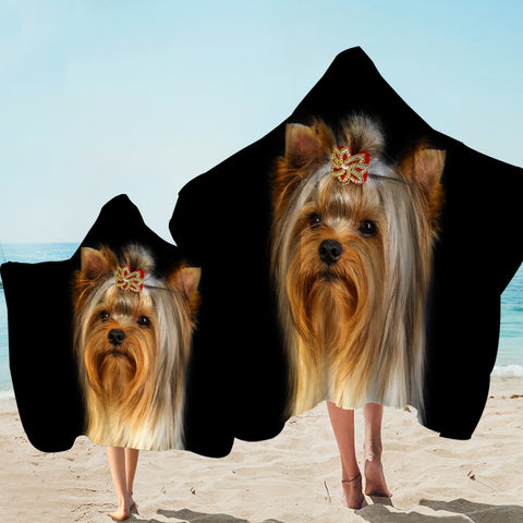 Image of Brown Maltese Black SWLS3299 Hooded Towel