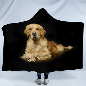 Golden Retriever in Black SWLS3301 Hooded Blanket