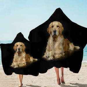 Golden Retriever in Black SWLS3301 Hooded Towel