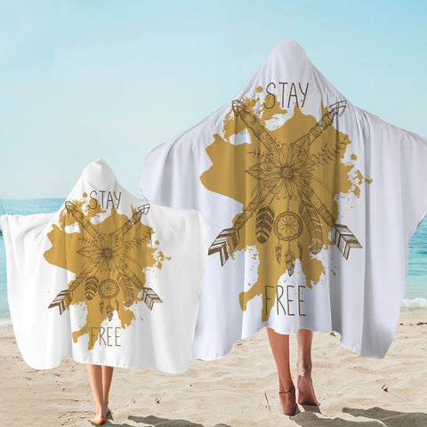 Image of Stay Free Bronze Arrow Dreamcatcher SWLS3302 Hooded Towel