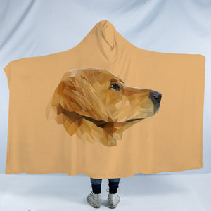 Golden Retriever Illustration Shade of Brown SWLS3303 Hooded Blanket