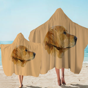 Golden Retriever Illustration Shade of Brown SWLS3303 Hooded Towel