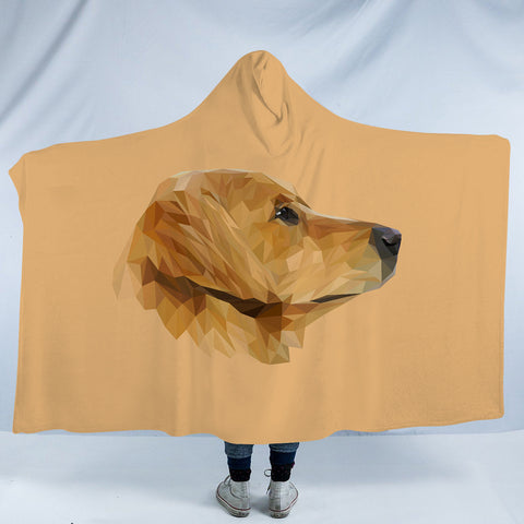 Image of Golden Retriever Illustration Shade of Brown SWLS3303 Hooded Blanket