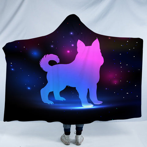 Image of Galaxy Wolf SWLS3308 Hooded Blanket