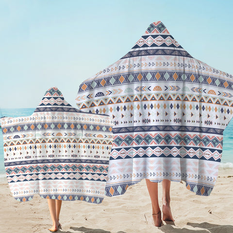 Image of White Bohemian Aztec SWLS3309 Hooded Towel