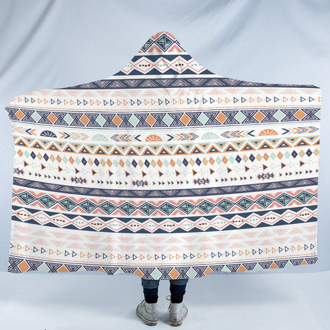 Image of White Bohemian Aztec SWLS3309 Hooded Blanket