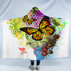 Colorful Butterfly SWLS3311 Hooded Blanket