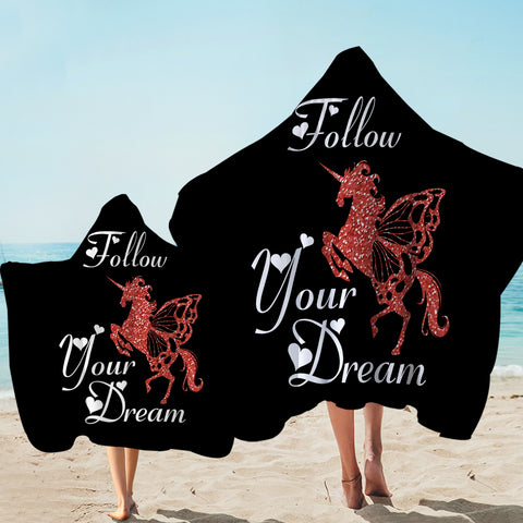 Image of Follow Your Dream - Unicorn SWLS3313 Hooded Towel