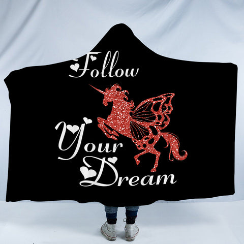 Image of Follow Your Dream - Unicorn SWLS3313 Hooded Blanket