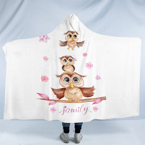 Owl Family SWLS3325 Hooded Blanket