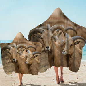 Two Brown Deers SWLS3333 Hooded Towel