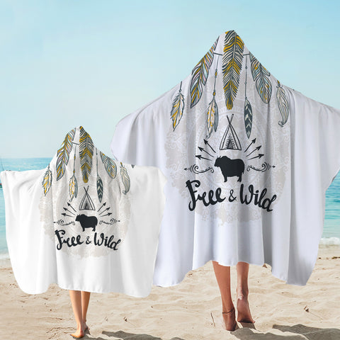 Image of Feather - Free & Wild SWLS3336 Hooded Towel