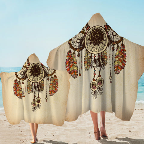 Image of Three Beige Dreamcatchers SWLS3340 Hooded Towel