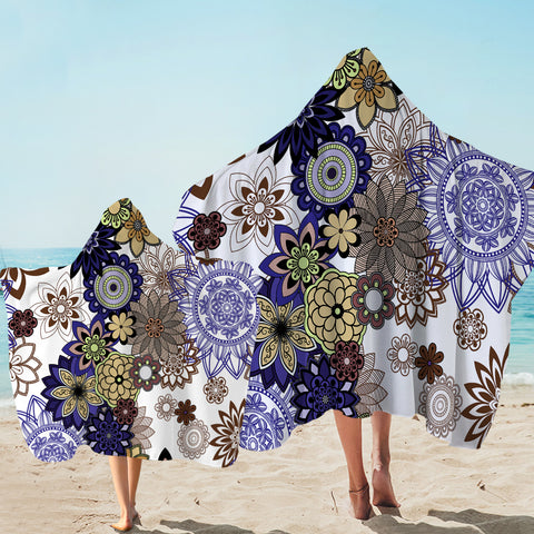 Image of Round Floral Aztec SWLS3343 Hooded Towel