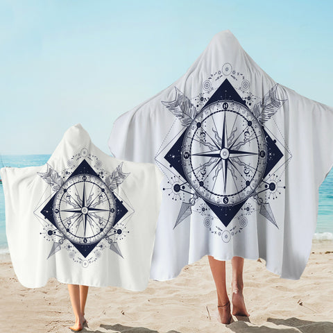 Image of Arrows & Compass SWLS3349 Hooded Towel