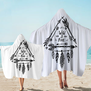 Wild & Free - Triangle Arrow Dreamcatcher SWLS3354 Hooded Towel