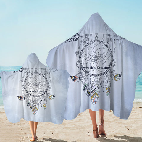 Image of Never Stop Dreaming Round Dreamcatcher SWLS3357 Hooded Towel