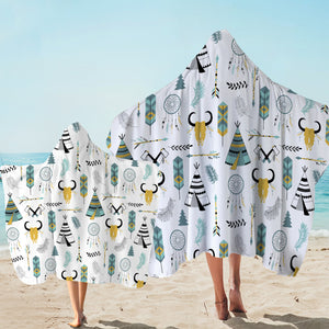 Colorful Bohemian Hunter Pattern SWLS3364 Hooded Towel