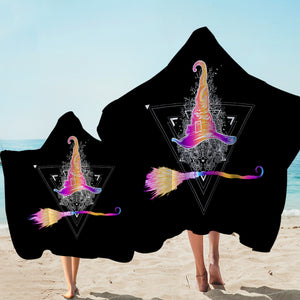 Colorful Gradient Witch Hat Dreamcatcher SWLS3384 Hooded Towel