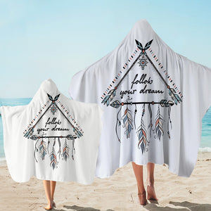 Follow Your Dream Triangle Dreamcatcher SWLS3462 Hooded Towel