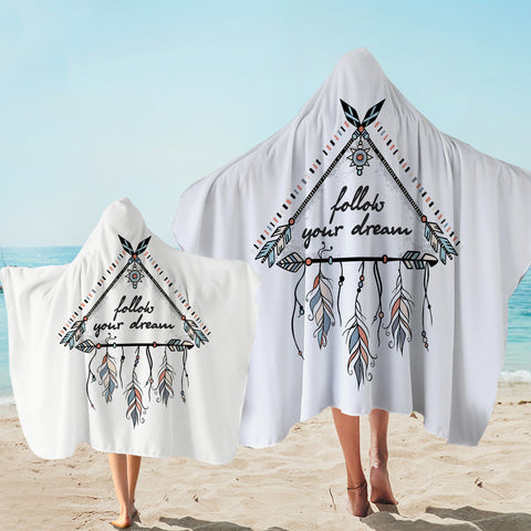 Image of Follow Your Dream Triangle Dreamcatcher SWLS3462 Hooded Towel