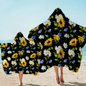 Sunflower & Daisy SWLS3467 Hooded Towel