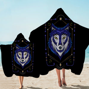 Blue&White Wolf Bandana SWLS3478 Hooded Towel