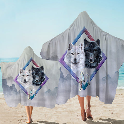 Image of Two Wolfs Dreamcatcher SWLS3479 Hooded Towel