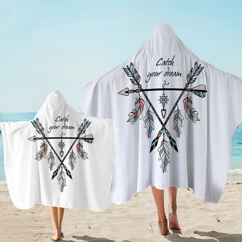 Image of Catch Your Dream Triangle Dreamcatcher SWLS3487 Hooded Towel