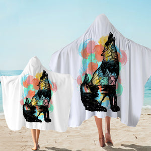 Colorful Spray Wolf SWLS3584 Hooded Towel