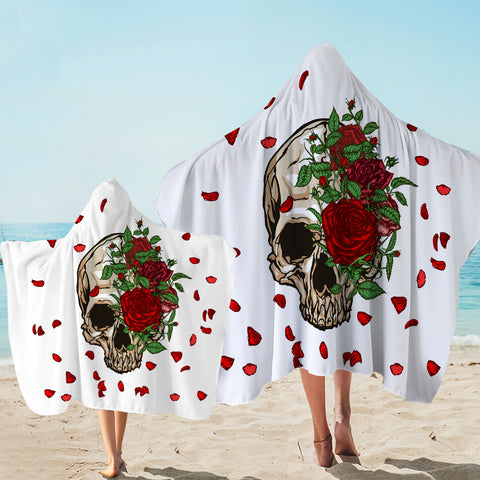 Image of Floral Skull SWLS3587 Hooded Towel