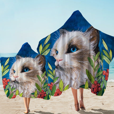 Image of Tropical Fruit Cat SWLS3589 Hooded Towel