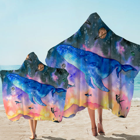 Image of Big Whale on Galaxy SWLS3591 Hooded Towel