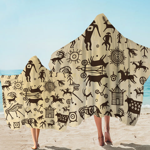 Image of Country Animal Sketch SWLS3592 Hooded Towel