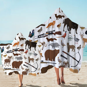 Forest Animal Hunter SWLS3595 Hooded Towel