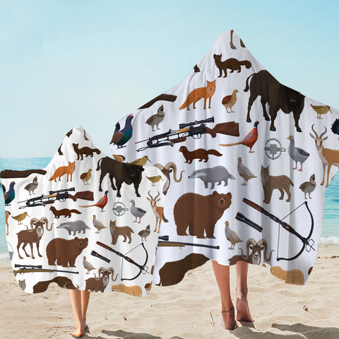 Image of Forest Animal Hunter SWLS3595 Hooded Towel