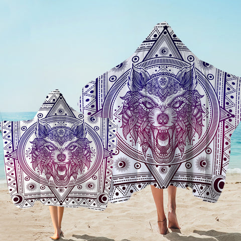 Image of Angry Wolf B&W Bandana SWLS3602 Hooded Towel