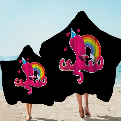 Image of Rainbow In Love Octopus SWLS3604 Hooded Towel