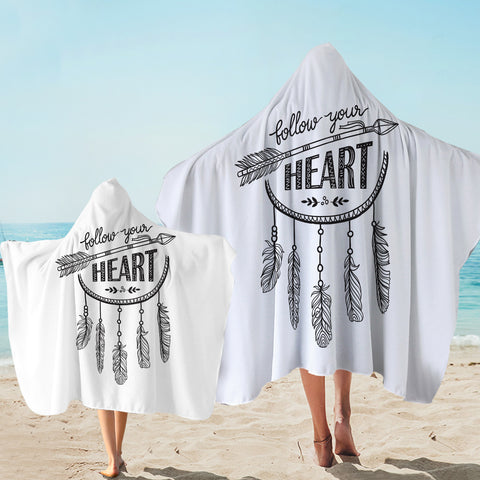 Image of Follow Your Heart Dreamcatcher SWLS3608 Hooded Towel