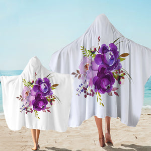 Purple Flower SWLS3615 Hooded Towel