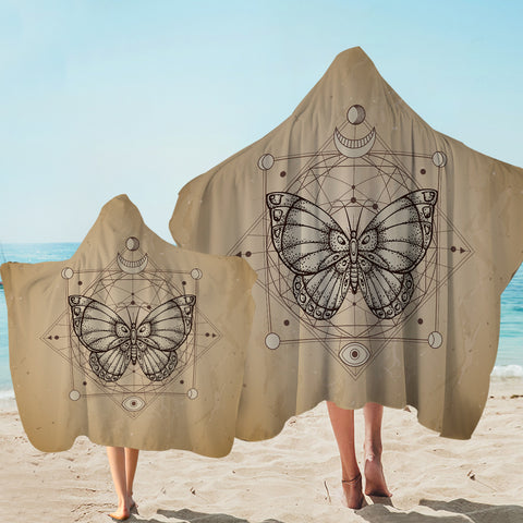 Image of Vintage Butterfly Zodiac SWLS3653 Hooded Towel