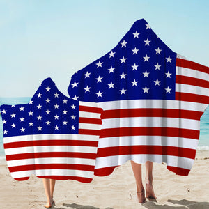 USA Flag SWLS3662 Hooded Towel