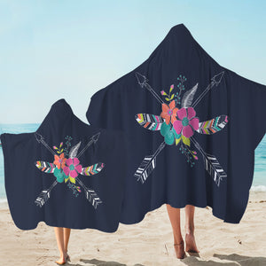 Floral Arrows & Feather SWLS3668 Hooded Towel