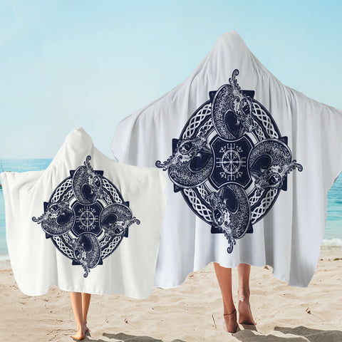 Image of Navy Ancient Mandala SWLS3683 Hooded Towel