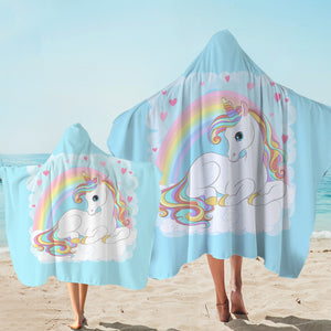 Rainbow Lovely Unicorn SWLS3690 Hooded Towel