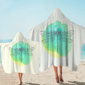 Light Green Spray and Butterfly Line Sketch SWLS3753 Hooded Towel