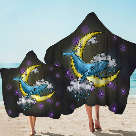 Image of Night Cloud Whale SWLS3754 Hooded Towel