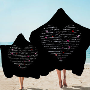 Love Text in Heart SWLS3799 Hooded Towel